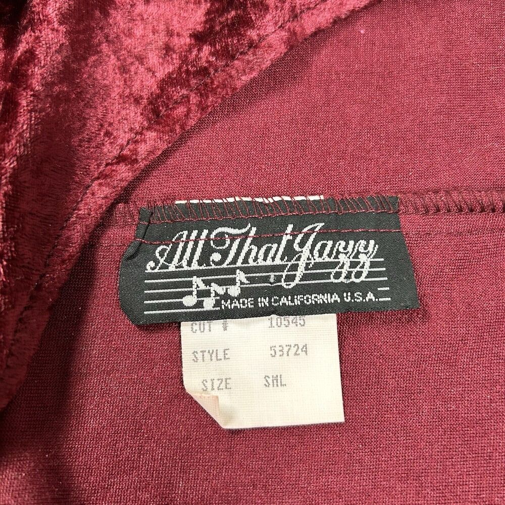 Vintage All That Jazz Crushed Velvet Bodycon Mini Dress 80s 90s Size S Burgundy - Picture 3 of 12